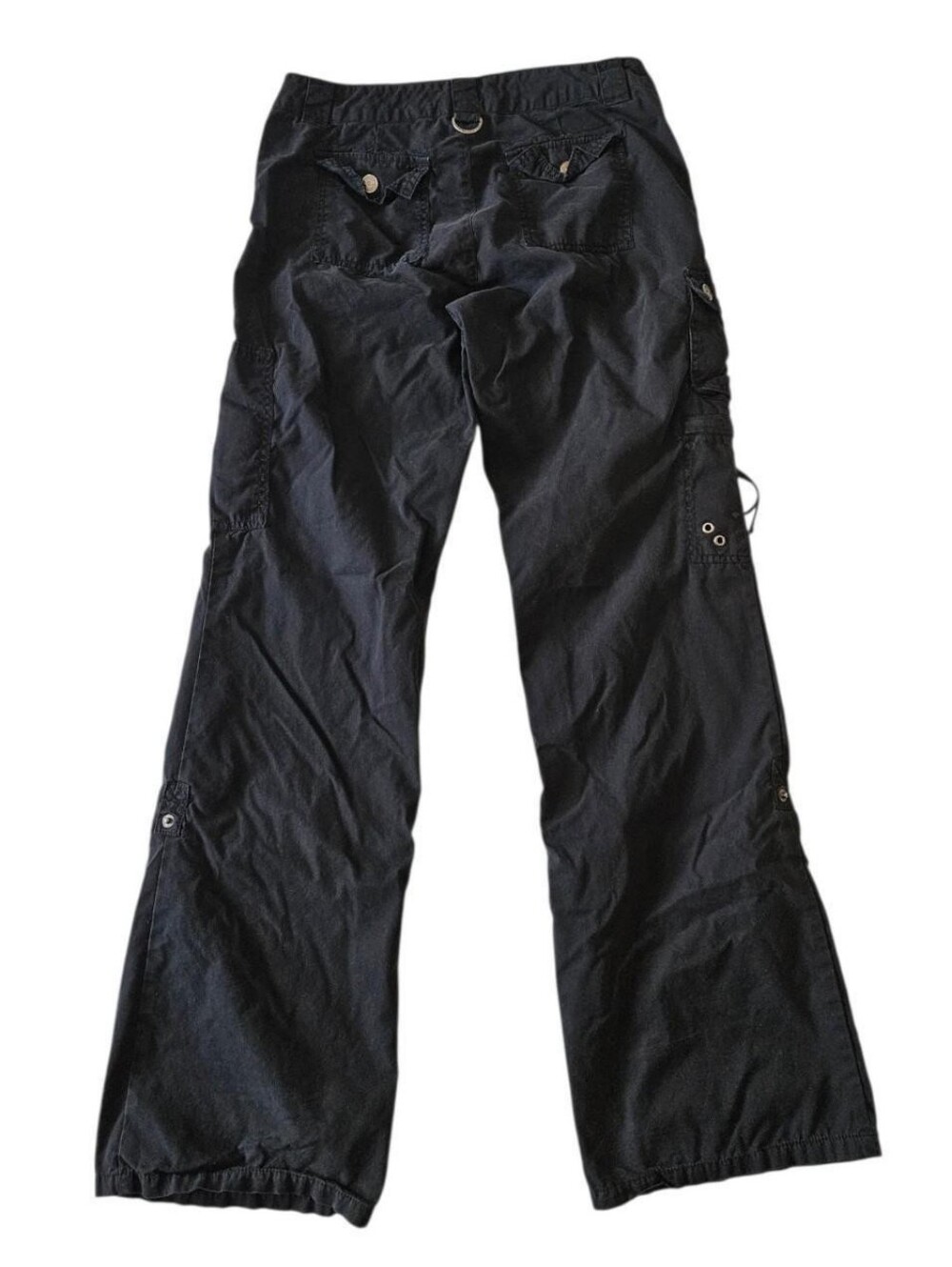 Y2K Black Cargo Baggy Wide-Leg Pants